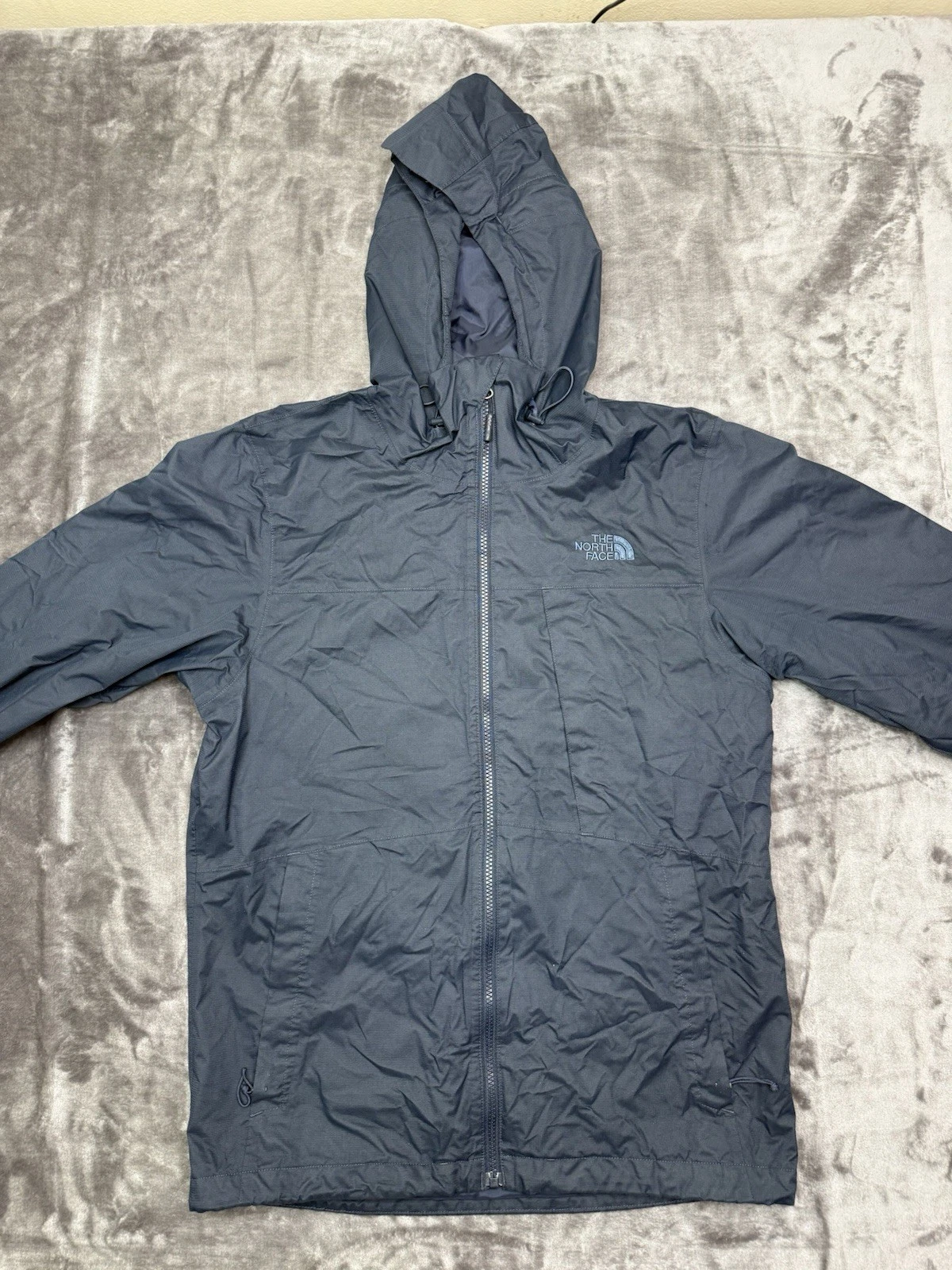 The North Face HyVent Jacket Mens S Lightweight Waterproof Blue Hiking Outdoor