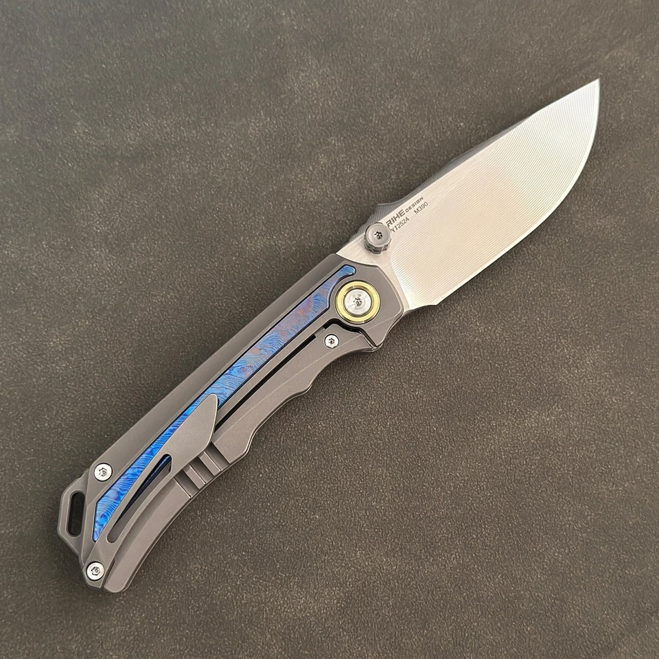 YJGDCN RIHE Design Folding Knife M390 Blade  Inlaid Timascus Handle YJ2524 - Image 4 of 4