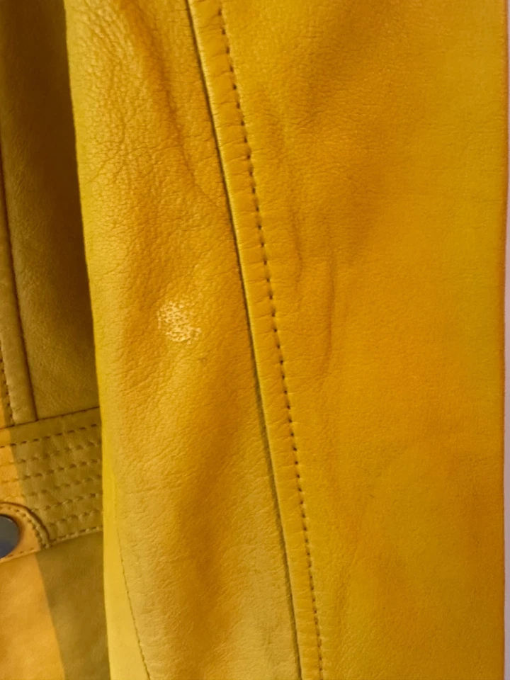 Damen bonprix Echtlederjacke Lederjacke Bikerjacke Yellow B-Ware Gr36-56 NEU - Bild 4 von 4