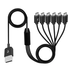 5 FT 6-in-1 Multi Charging Cable USB 2.0 A Male to 6 Micro USB Y-Splitter