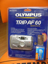 NEW Olympus Trip AF 60 Silver 35mm Film Camera Quartz Date