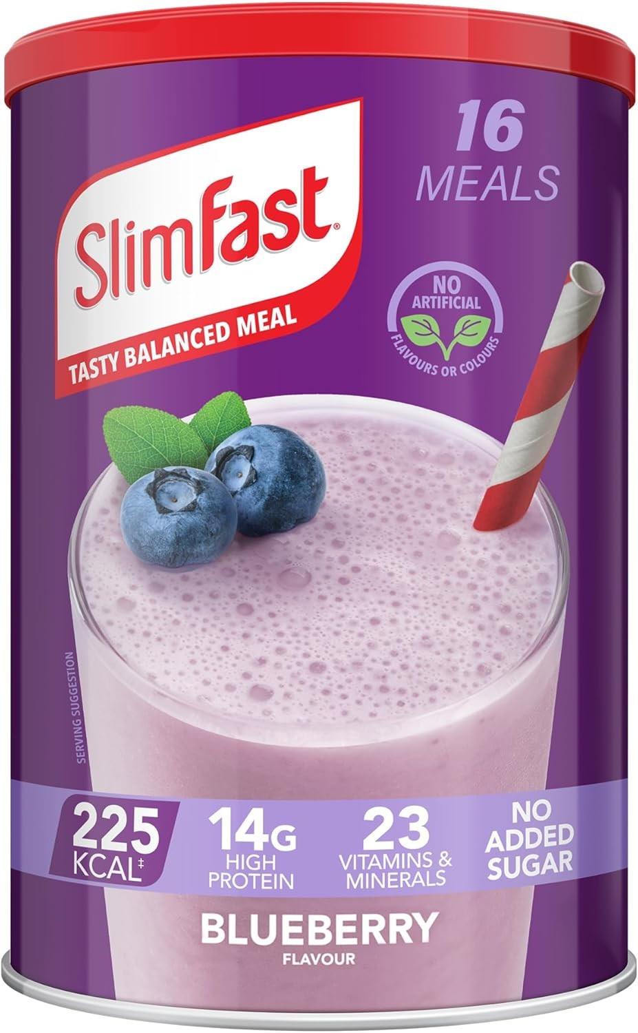 SlimFast Meal Replacement Shake High Protein Powder Blueberry 16 Servings