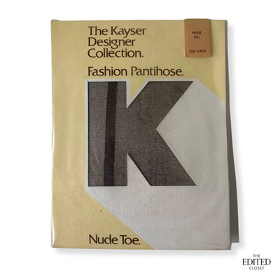 Vintage KAYSER Pantyhose Vogue TALLS SIDE STRIPE Nude Toe NYLON Sealed Stockings