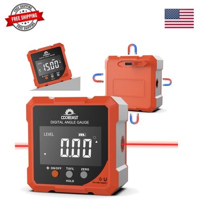 Digital Angle Finder with Laser, 4-side Magnetic Digital Angle Gauge, Recharg...