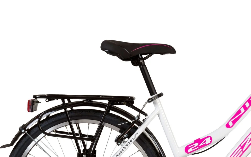 Mädchenfahrrad 24 Zoll Kinderfahrrad City Fahrrad  21 Gang RH ca 42cm weiss pink - Bild 4 von 4