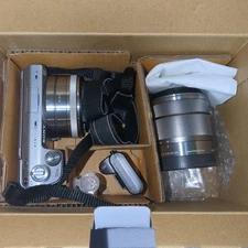 Sony NEX-5N Mirrorless Camera Silver w/ E 18-55mm OSS Lens Kit Bundle