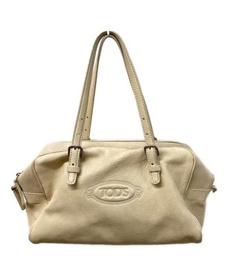 TOD'S Mini Boston Bag Hand Tote Purse Logo Authentic