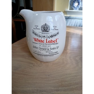 Vintage Dewar's White Label Scotch Whiskey Collectible Pitcher 6'' Tall