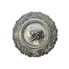 Western Equestrian Tack Bright Silver Rope 1 1/4" Concho's Set of 6