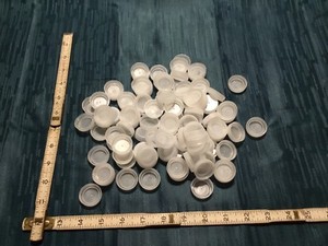Water Bottle Plastic Screw Caps Clear White Craft Supplies - 100 Count