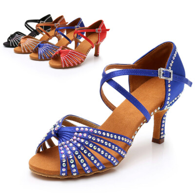 Women Ballroom Latin Dance Shoes 5cm 7cm Heels Dance Girls Tango Salsa  Shoes