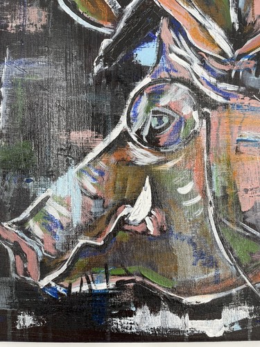 Animal Farm Illustration “Napoleon” Pig With Top Hat 16 x 20 Acrylic and Pastel - Picture 3 of 6
