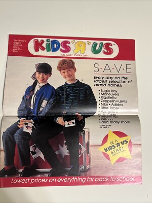 Kids R Us Store 1989 Mailer Ad Circular Catalog BugleBoy Nike LAgear Clothes Vtg