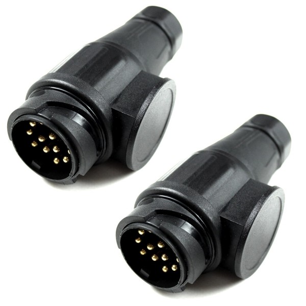 2X AnhäNgerstecker 13 Polig 12V Kunststoff Stecker Pkw AnhäNger Beleuchtung Auto-image