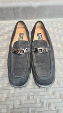 Ravel Black Suede Loafer Style Shoes Uk8