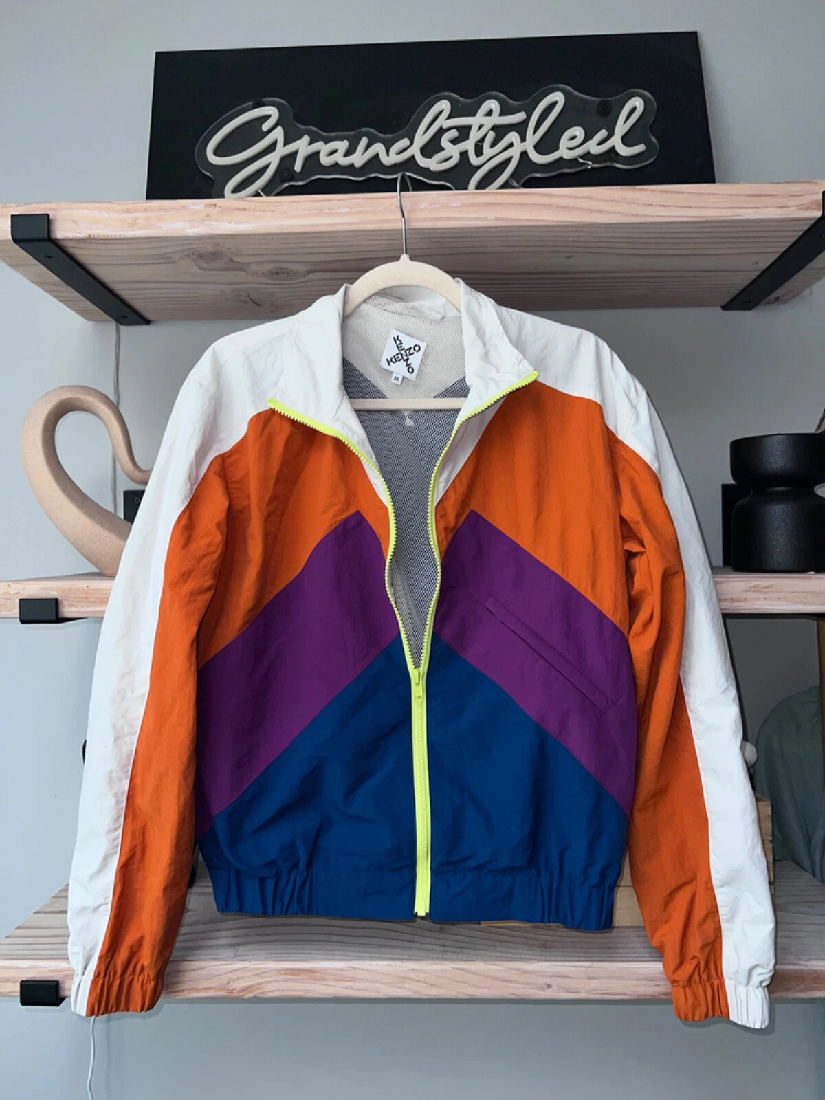 Giacca a vento Kenzo donna multicolore con zip taglia media