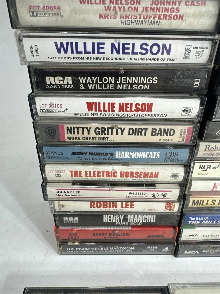 Lot Of 90 Vtg Cassette Tapes 70s-80S Classic Country Music, Untested Farm aid - Image 3 of 4