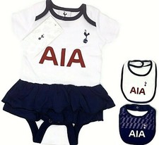 TOTTENHAM HOTSPUR FC GIRLS SPURS BABIES TUTU BODY SHORT SLEEVE BABY GROW DRESS