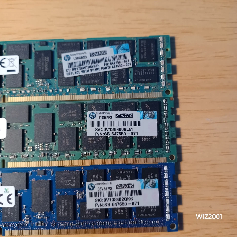 Lot 3x 8gb Samsung Hynix MICRON HP 240-Pin DDR3 SDRAM PC3L 10600R ECC Server Ram - Image 3 of 4