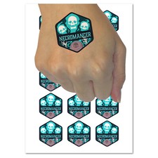 RPG Class Necromancer Games Fantasy Gaming Temporary Tattoo Water Resistant Set