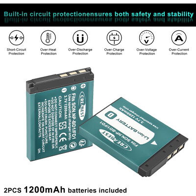 DSTE 2PCS NP-FT1 Batterie Ladegerät Compatible für Sony CyberShot DSC