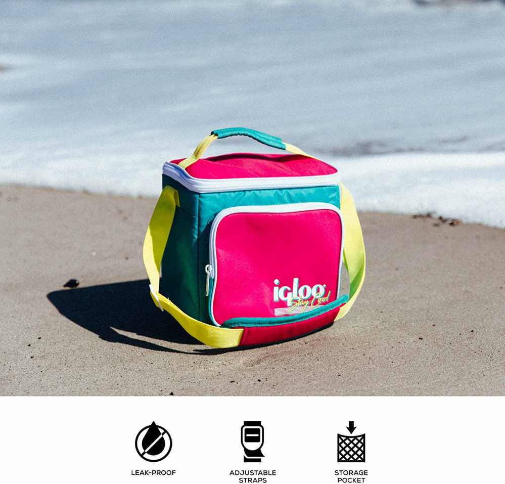 Igloo 00065477 90s Retro Collection Fanny Pack Portable Cooler with Front Pocket and Adjustable Waist Strap Holds 3 Cans, Multicolored 141［並行輸入］ Retro Collection | Igloo