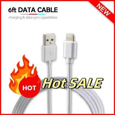 SET OF 2 6FT USB A Charging Cable For iPhone 14 13 12 11 Pro Max 8 7 6 5 iPad