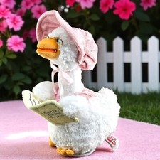 VTG Mother Goose Stuffed Plush Pink Talking Nursery Rhymes Cuddle Barn Motion