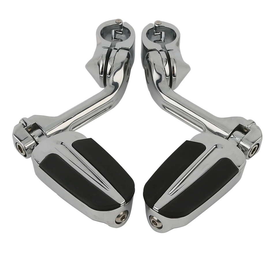 Escaleras de barra de carretera montaje ajustable en ángulo largo aptas para Harley Touring Glide Foto 2 de 4