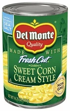 Del Monte Canned Fresh Cut Sweet Corn Cream Style, 14.75 Oz [8-Cans]