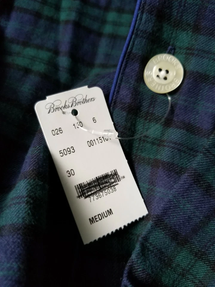 Brooks Brothers Black Watch Tartan PJ Set Top & Bottoms cotton flannel sz M mens - Image 4 of 4