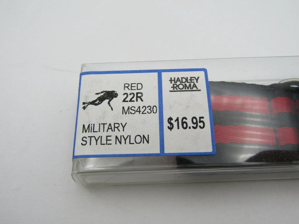 CORREA RELOJ DE BUCEO HADLEY ROMA ESTILO MILITAR MS NYLON ROJA 22R MS4230 wb9 Foto 2 de 3