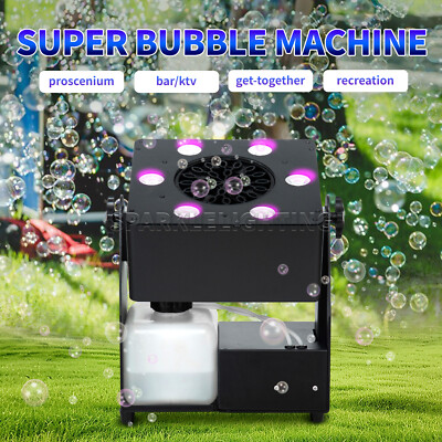 RGBW Bubble Maker Machine Auto Blower Wireless Remote Wedding Party Stage Effect