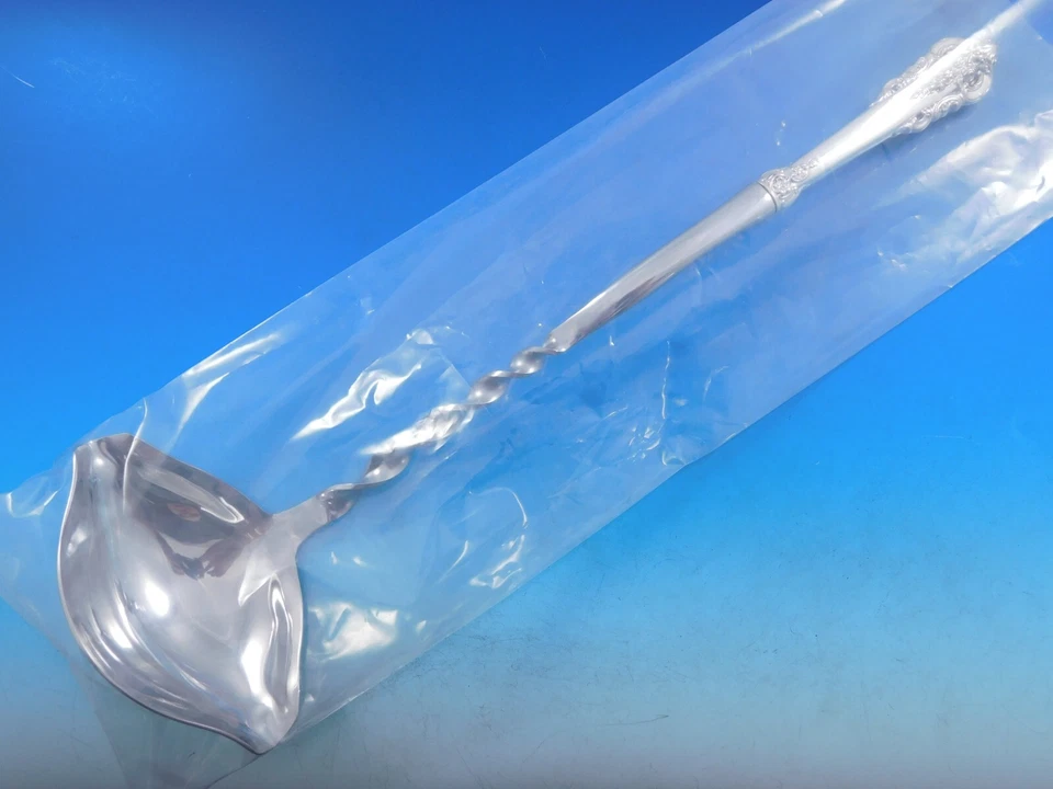 Cucharón perforador de plata esterlina Grande Baroque de Wallace 14" HHWS hecho a medida Foto 3 de 4