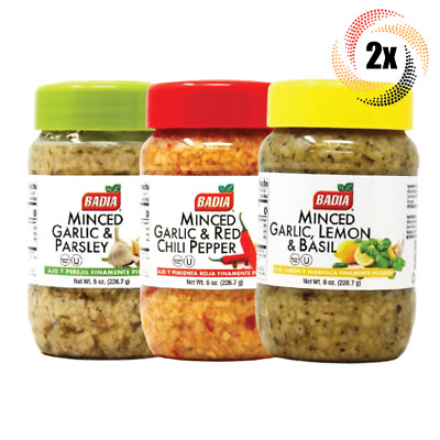 2x Bottles Badia Variety Minced Garlic | 8oz | Gluten Free! | Mix & Match!