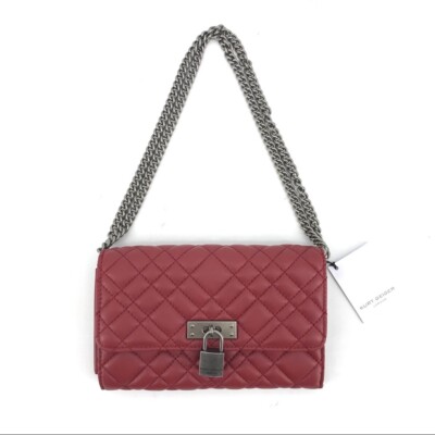 Kurt Geiger Red Leather Crossbody Wallet | Turn Lock Closure
