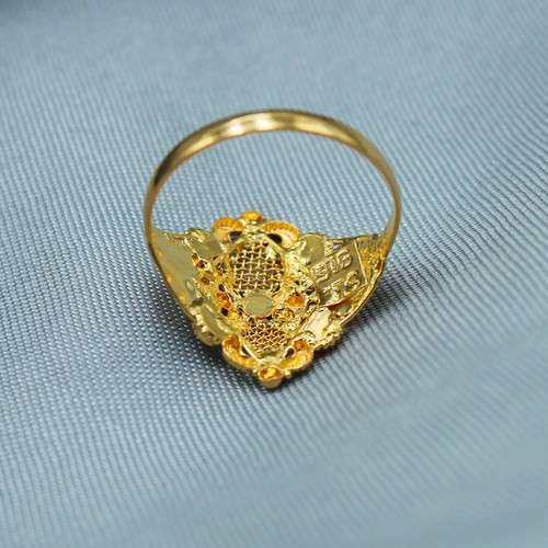 22k 916 Pure Yellow Gold Ring, 22kt Real Gold Indian Handmade Jewelry - Picture 3 of 3