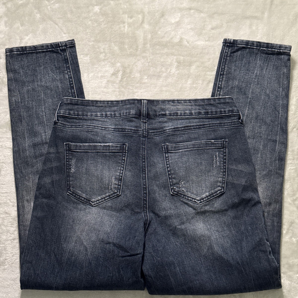 hannaさま Hannah Jeans Woman's 14 Blue Dark Wash/Distressed Blue Rhinestones
