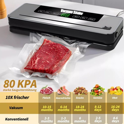 Vakuumiergerät Vakuumierer Folienschweißgerät 6 In1 Vakuummaschine 10 Beutel DE - Bild 2 von 19