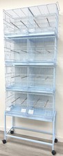 COMBO-4 of Stackable Bird Parrot Breeding Cage Center Divider With Rolling Stand