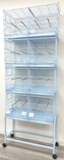 COMBO-4 of Stackable Bird Parrot Breeding Cage Center Divider With Rolling Stand