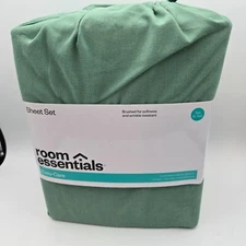 NEW Room Easy Care Green Solid 3-pc Twin/Twin XL Sheet Set