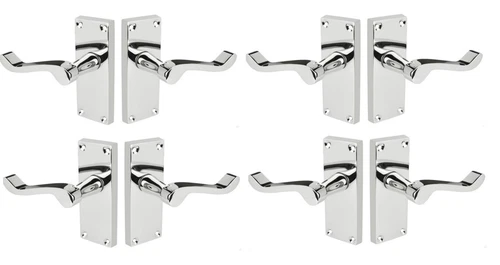 Polished Chrome door handles pack of 4 Victorian scroll 120x40mm