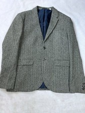 Jack Wills Heringbone Wool Blazer Jacket Coat Size Xl Black White Suit Formal