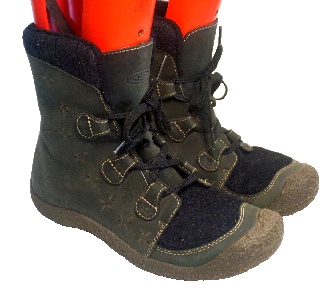 Stivali invernali corti da donna KEEN in pelle e foderati neri taglia 5 5