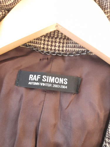 RAF Simons Tweed Coat Autumn Winter 2003 Vintage Long Overcoat Mens Size L 42" - Picture 8 of 18