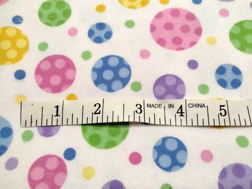 Polka Dot Circles Print White Cotton Flannel Fabric 2.5 Yards Unisex Baby - Picture 3 of 4