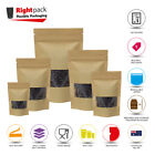 <!--F#f_0-->KRAFT PAPER BAG / WINDOW STAND UP POUCH ZIP LOCK RESEALABLE HEAT SEAL DISPLAY<!--F/-->