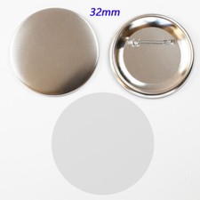 1-1/4" 32mm Pin Back Button Parts Badges Metal Bottom 100 Sets/Pack DIY Maker