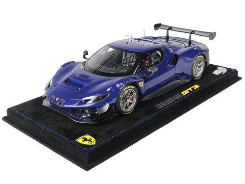 2022 FERRARI 296 GT3 ELECTRIC BLUE & DISPLAY CASE 1/18 MODEL BY BBR P 18225 E - Picture 5 of 8